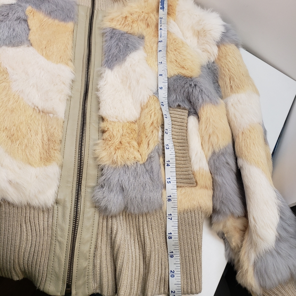 bebe Multicolor Fur Bomber Jacket - Picture 14 of 16